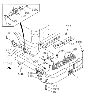 1998 Acura SLX Rear Bumper Diagram 1