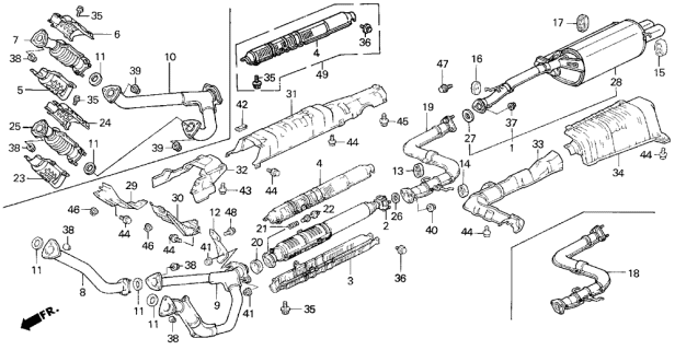 1992 Acura Legend Exhaust System Diagram