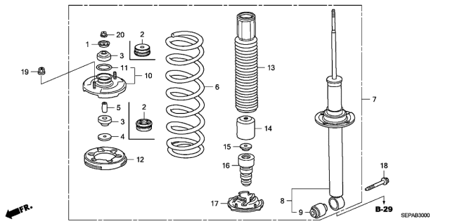 2008 Acura TL Rear Coil Spring Diagram for 52441-SEP-A13