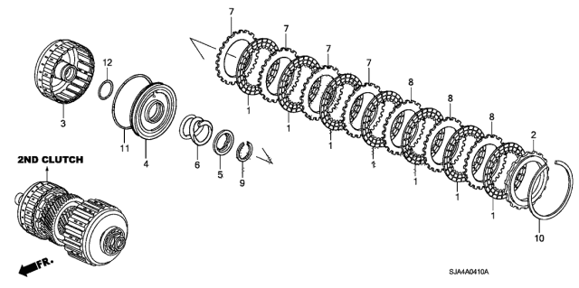 2006 Acura RL 4 Door RL (TECH) KA 5AT AT Clutch (2ND) Diagram