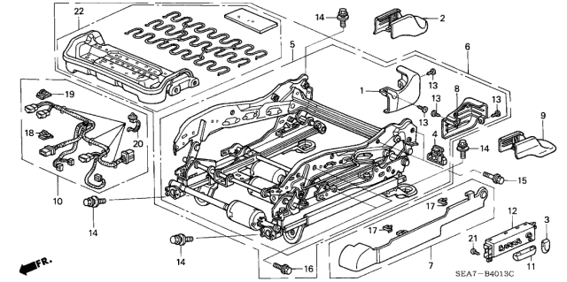 2005 Acura TSX 4 Door TSX (NAVIGATION) KA 6MT Front Seat Components Diagram 1