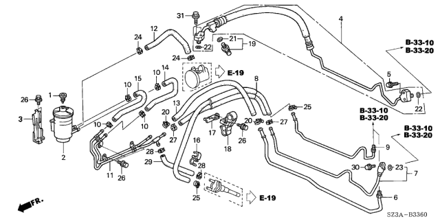 2004 Acura RL 4 Door RL (NAVIGATION) KA 4AT P.S. Lines Diagram
