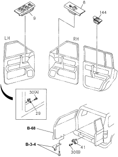 1997 Acura SLX R Switch Power Window Diagram for 8-97098-341-3