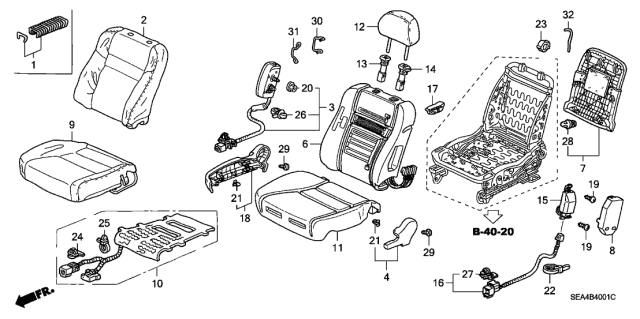 2004 Acura TSX Cover, Passenger Side Center (Light Cream Ivory) Diagram for 81115-SEA-003ZD