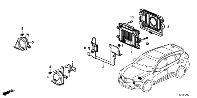 2021 Acura RDX Horn Assembly (High) Diagram for 38150-T6A-J01