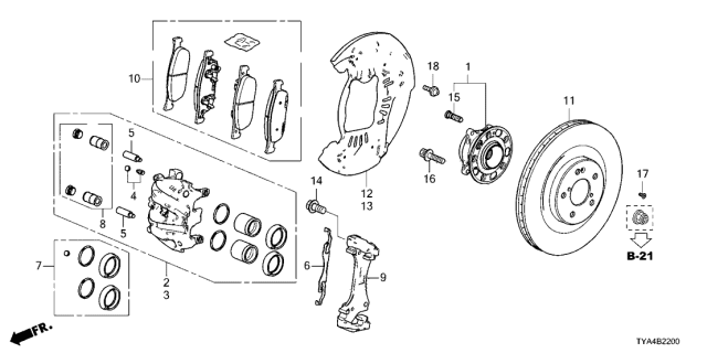 2022 Acura MDX Front Brake Diagram