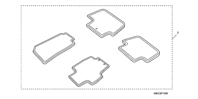 2006 Acura TSX 4 Door TSX KA 5AT All-Season Floor Mat Diagram