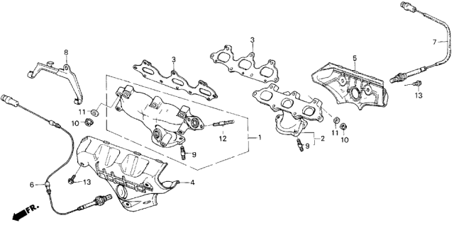 1986 Acura Legend Cover, Front Exhaust Manifold Diagram for 18120-PH7-661