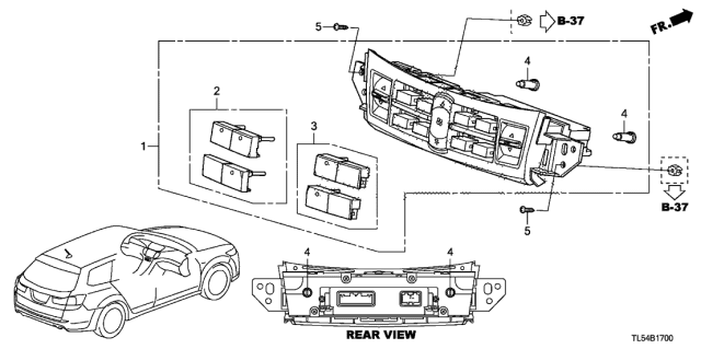 2013 Acura TSX 5 Door TECH KA 5AT Auto Air Conditioner Control Diagram