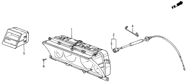 1989 Acura Integra 3 Door LS KL 4AT Speedometer Diagram