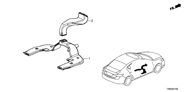 2021 Acura ILX 4 Door 24BASE KA DCT Duct Diagram