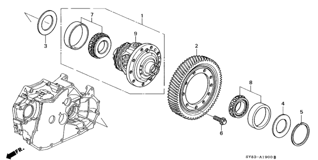 1997 Acura CL Shim U (76MM) (3.05) Diagram for 41458-P6H-000