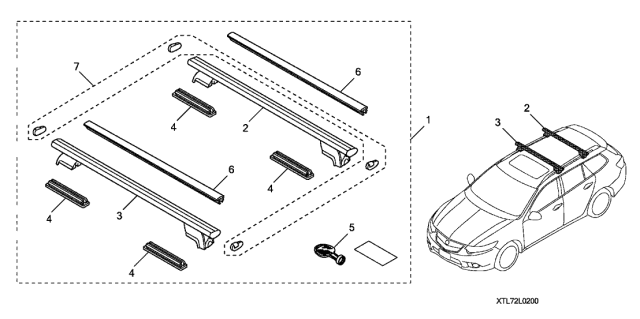 2014 Acura TSX Bar End Set Cap Diagram for 08L02-TL4-CAPS