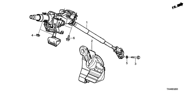 2013 Acura RDX Steering Column Diagram