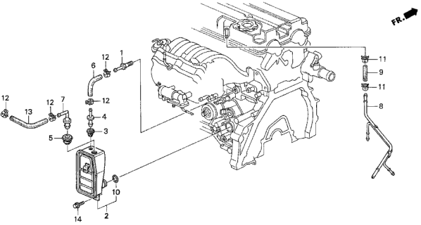 1998 Acura Integra Joint, Breather Chamber Diagram for 11854-PR3-000