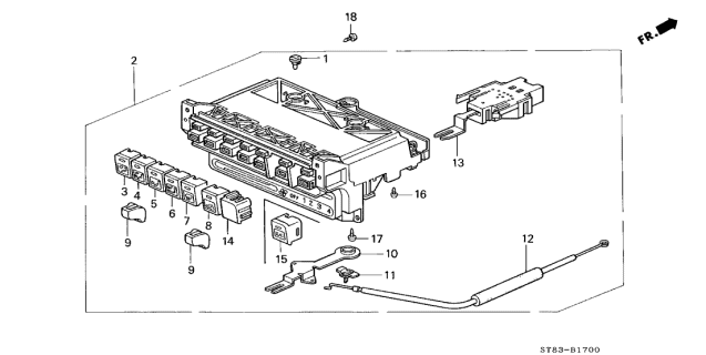 1999 Acura Integra 4 Door GS (LEATHER) KA 4AT Heater Control Diagram
