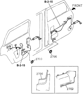 1996 Acura SLX 4 Door 4LS (PREMIUM) KA 4AT Wiring Harness Grommets Diagram