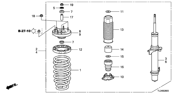 2011 Acura TSX Front Coil Spring Diagram for 51401-TL2-A12