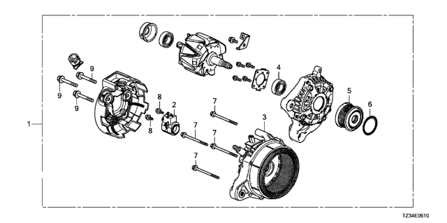 2019 Acura TLX 4 Door 24TC+A (L4 A-SPEC RED) KA DCT Alternator (DENSO) Diagram