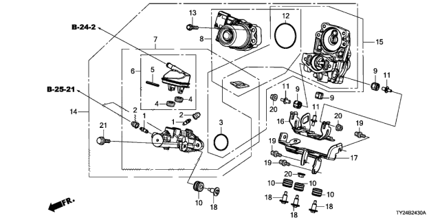 2016 Acura RLX Bracket, Tandem Motor Cylinder (B) Diagram for 57317-TY3-A00
