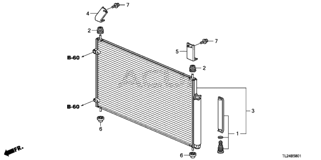 2012 Acura TSX Bracket, Driver Side Condenser (Upper) Diagram for 80112-TP1-A00