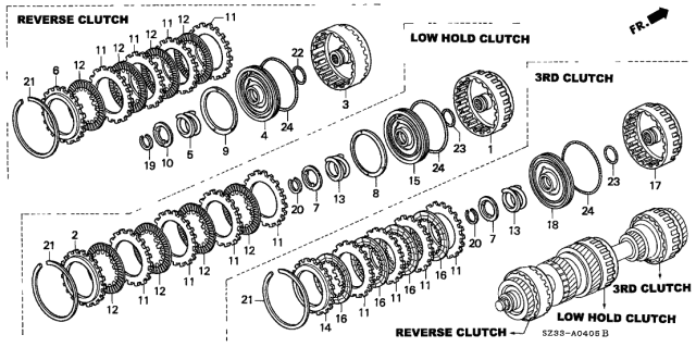 1998 Acura RL Piston, Third Clutch Diagram for 22670-P5D-000