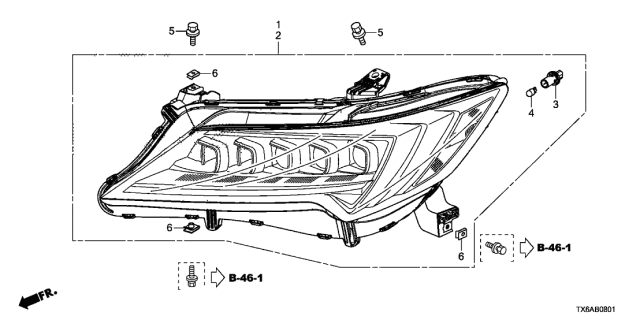 2018 Acura ILX 4 Door 24BASE KA DCT Headlight Diagram