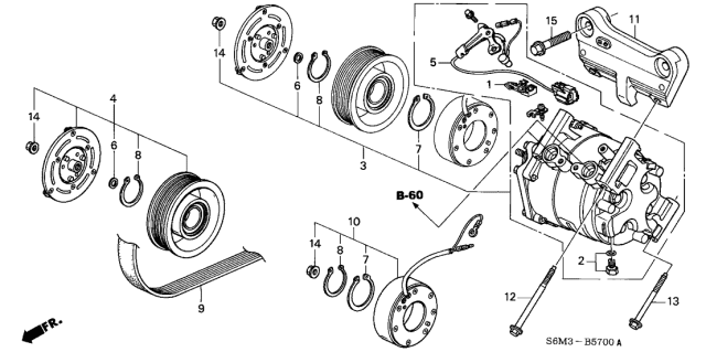 2005 Acura RSX Shim Set Diagram for 38912-P06-006