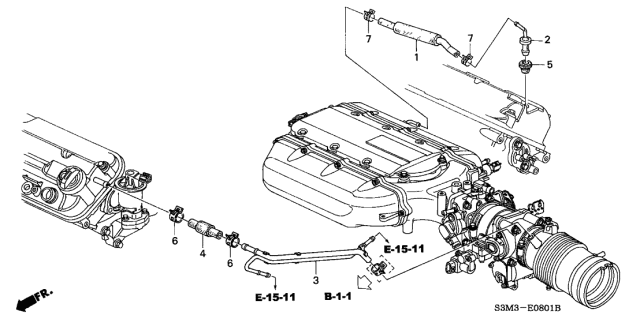 2003 Acura CL Breather Pipe Diagram for 17137-PGE-A00