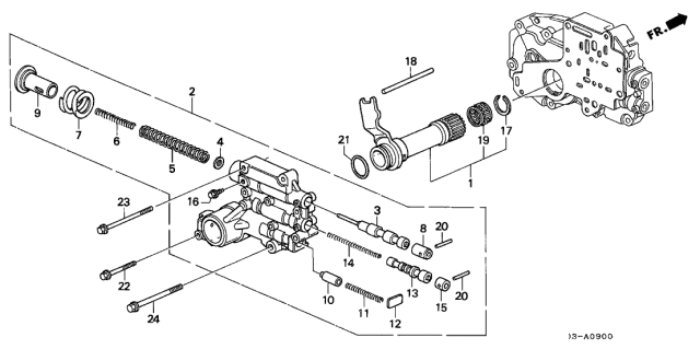 1994 Acura Legend 4 Door L (MOQUETTE) KA 4AT AT Regulator Diagram