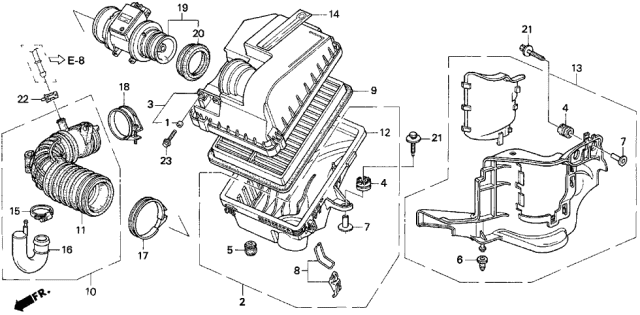 1996 Acura TL Label, Air Cleaner Diagram for 17273-P1R-A00