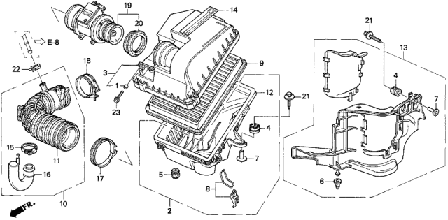 1996 Acura TL Case Assembly, Air Cleaner Diagram for 17201-P1R-A00