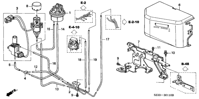 2000 Acura RL 4 Door RL (NAVIGATION) KA 4AT Control Box Diagram