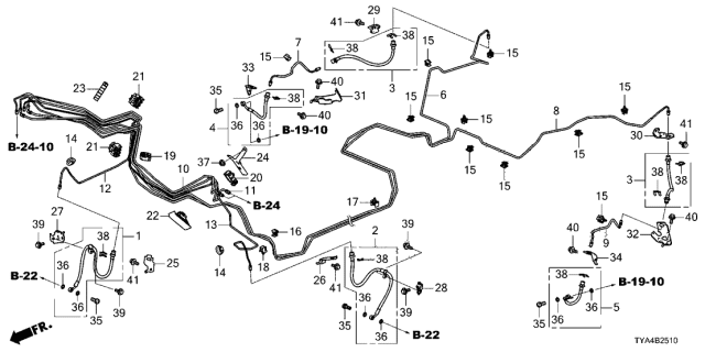 2022 Acura MDX Brake Pipe Clip Diagram for 46391-TF0-951