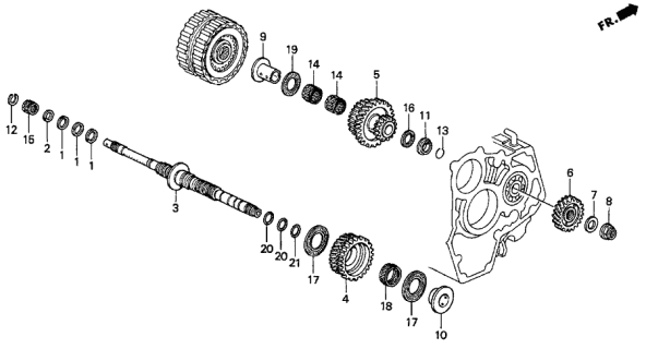 1997 Acura CL AT Mainshaft Diagram