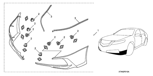 2013 Acura TL 4 Door TECH (SHAWD) KA 6MT Front Under Body Spoiler Diagram