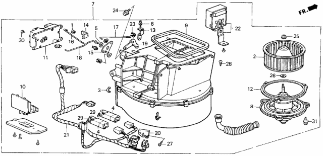 1988 Acura Legend Blower Assembly Diagram for 79300-SD4-A02