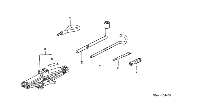 2011 Acura RL Tools - Jack Diagram