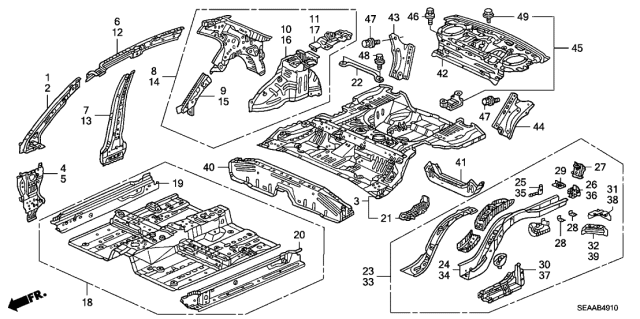 2008 Acura TSX Extension, Left Rear Wheel Arch Diagram for 64720-SEC-305ZZ