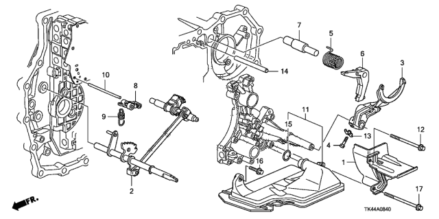 2011 Acura TL Shaft Assembly, Change Control Diagram for 24000-R97-000
