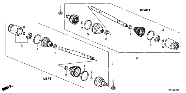 2017 Acura NSX Band, Outboard Boot Diagram for 44317-SNE-A21