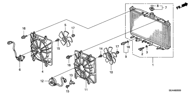 2008 Acura TSX Radiator (DENSO) Diagram