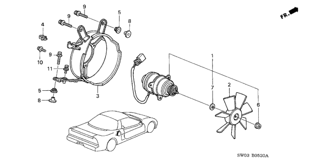 2001 Acura NSX 2 Door NSX-T KA 4AT Cooling Fan Diagram