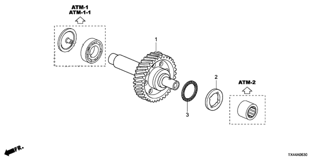 2014 Acura RDX AT Idle Shaft Diagram