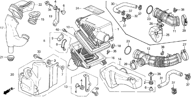 1995 Acura Legend Air Filter (Filtech) Diagram for 17220-PY3-505