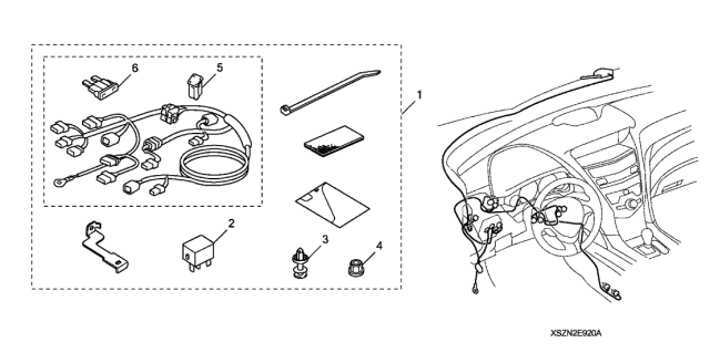 2010 Acura ZDX 5 Door TECH KA 6AT Remote Engine Starter Attachment Diagram