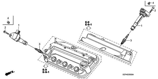 2006 Acura TL Plug Hole Coil Diagram for 30520-RCA-S01