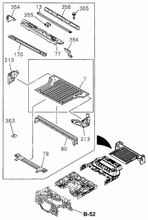 1996 Acura SLX 4 Door 4XS (BASE) KL 4AT Floor Panel (Rear) Diagram 2