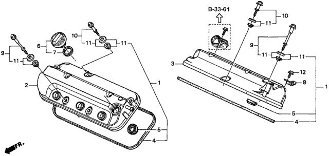 1997 Acura CL Cover, Front Cylinder Head Diagram for 12310-P8A-A00