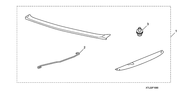 2009 Acura TSX Decklid Spoiler (Bluish Silver Metallic) Diagram for 08F10-TL2-260